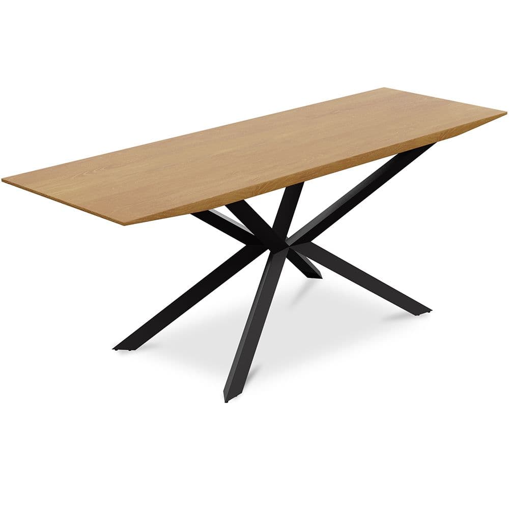 Table à Manger Industrielle en Bois (220x95 cm) - Holh Bois naturel