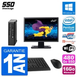 Mini PC HP 800 G1 USDT Ecran 22" Intel G3220 RAM 16Go SSD 480Go Windows 10 Wifi