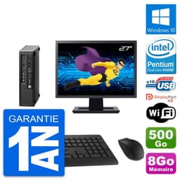 Mini PC HP 800 G1 USDT Ecran 27" G3220 RAM 8Go Disque Dur 500Go Windows 10 Wifi