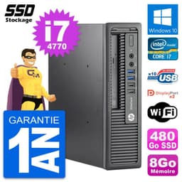 Mini PC HP EliteDesk 800 G1 USDT Intel i7-4770 RAM 8Go SSD 480Go Windows 10 Wifi