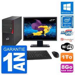 PC Tour Fujitsu P756 Ecran 27" Pentium G4400 RAM 8Go Disque 1To Windows 10 Wifi