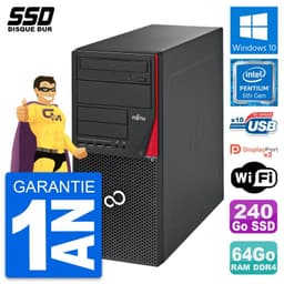 PC Tour Fujitsu Esprimo P756 MT Intel G4400 RAM 64Go SSD 240Go Windows 10 Wifi