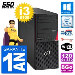 PC Tour Fujitsu Esprimo P756 MT Intel i3-6100 RAM 8Go SSD 120Go Windows 10 Wifi
