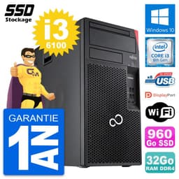PC Tour Fujitsu Esprimo P557 MT Intel i3-6100 RAM 32Go SSD 960Go Windows 10 Wifi