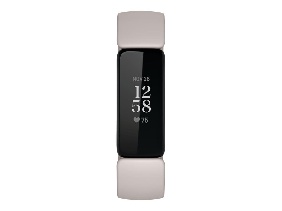 Fitbit Inspire 2 - Noir - Tracker d'activités avec bracelet - silicone - blanc lunaire - taille du bracelet : S/L - monochrome - Bluetooth