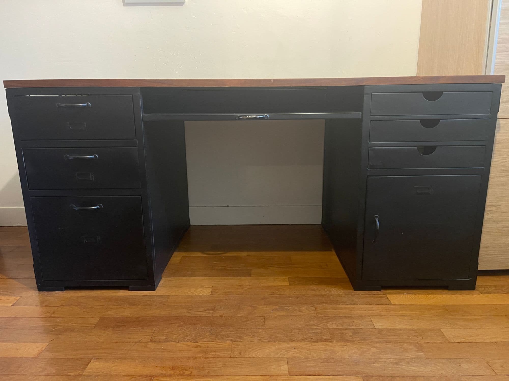 Bureau métal et plateau en manguier - style industriel - Maisons du monde