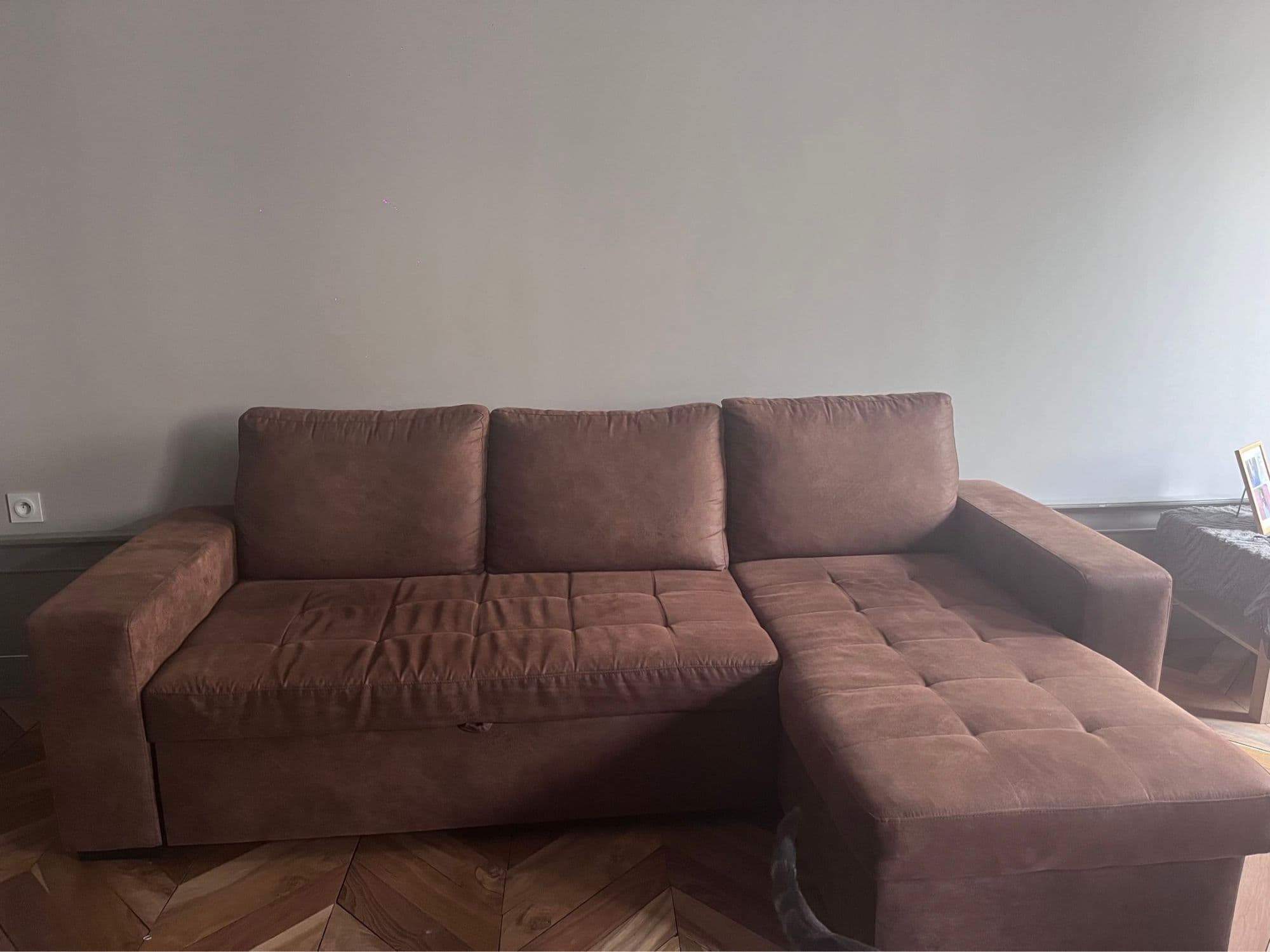 Canapé D Angle Réversible  Et Convertible Avec Coffre De Rangement