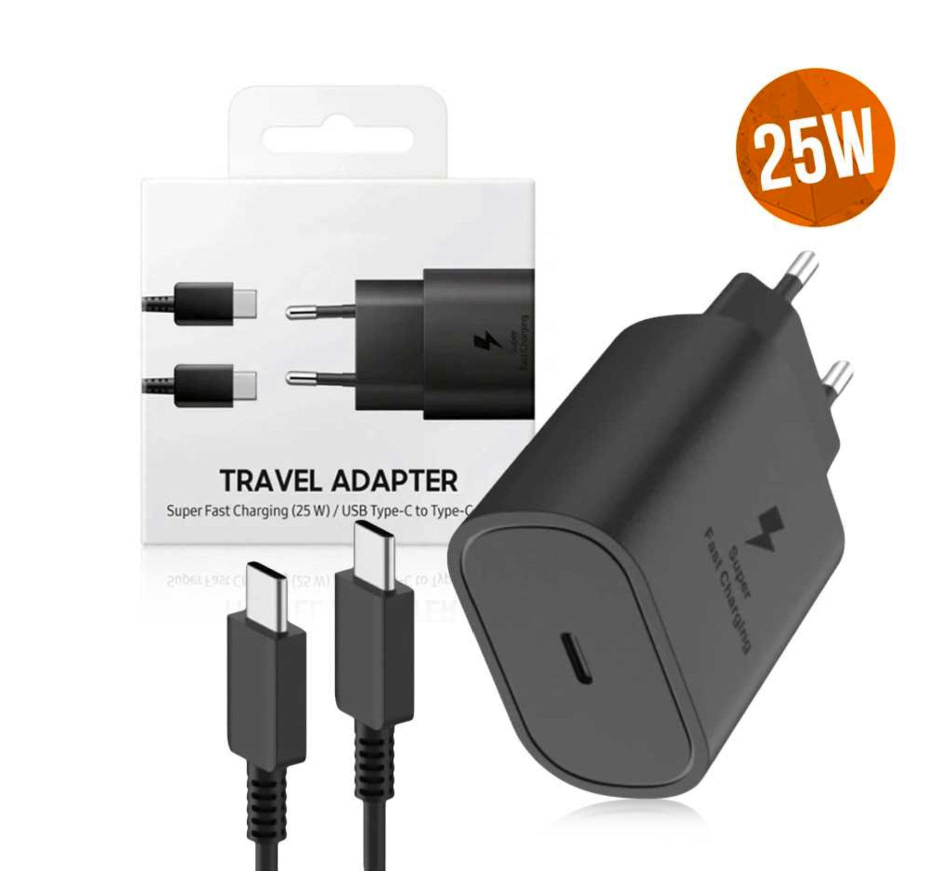 Chargeur Rapide 25w Prise Cable Usb Type C Charge Pour Samsung Galaxy Z Flip5 , Samsung Galaxy Z Fold5 - 100 Cm - Straße Tech ®