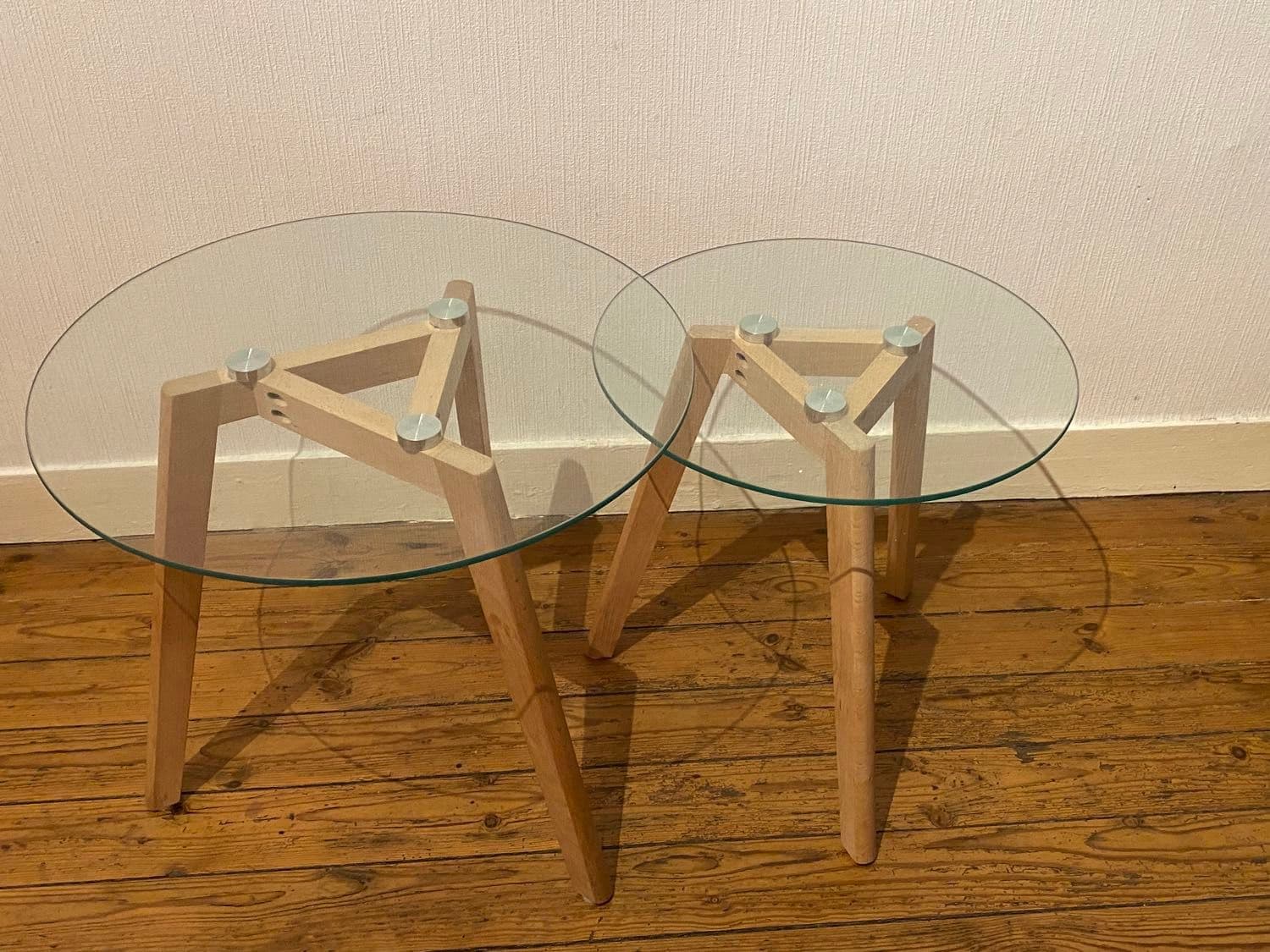 2 Mini Tables Basses Rondes (Moyennes Et Petites)