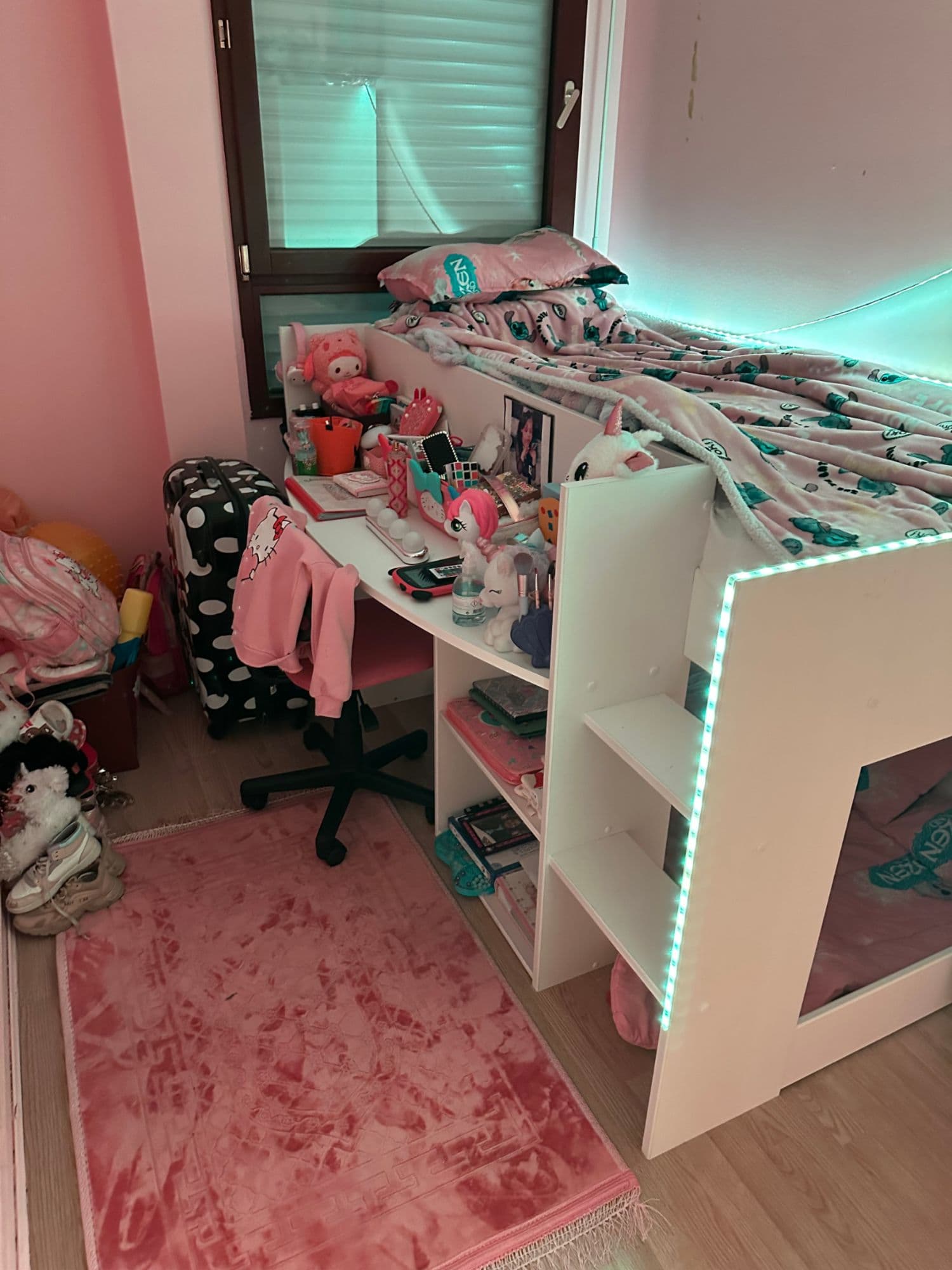 e Lit Superposé Blanc Avec Bureau Et Matelas