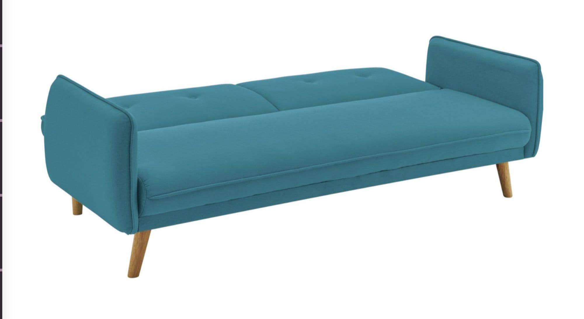 Clic-Clac En Tissu Bleu Avec Pied En Bois