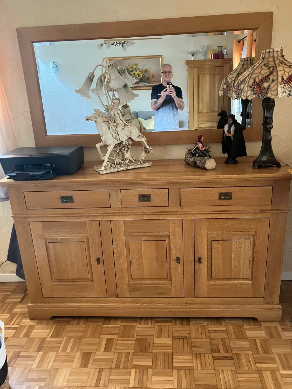 Bahut Contemporain Plus Miroir Longueur 1,80 M Profondeur 0,50 M Hauteur 1,05 M