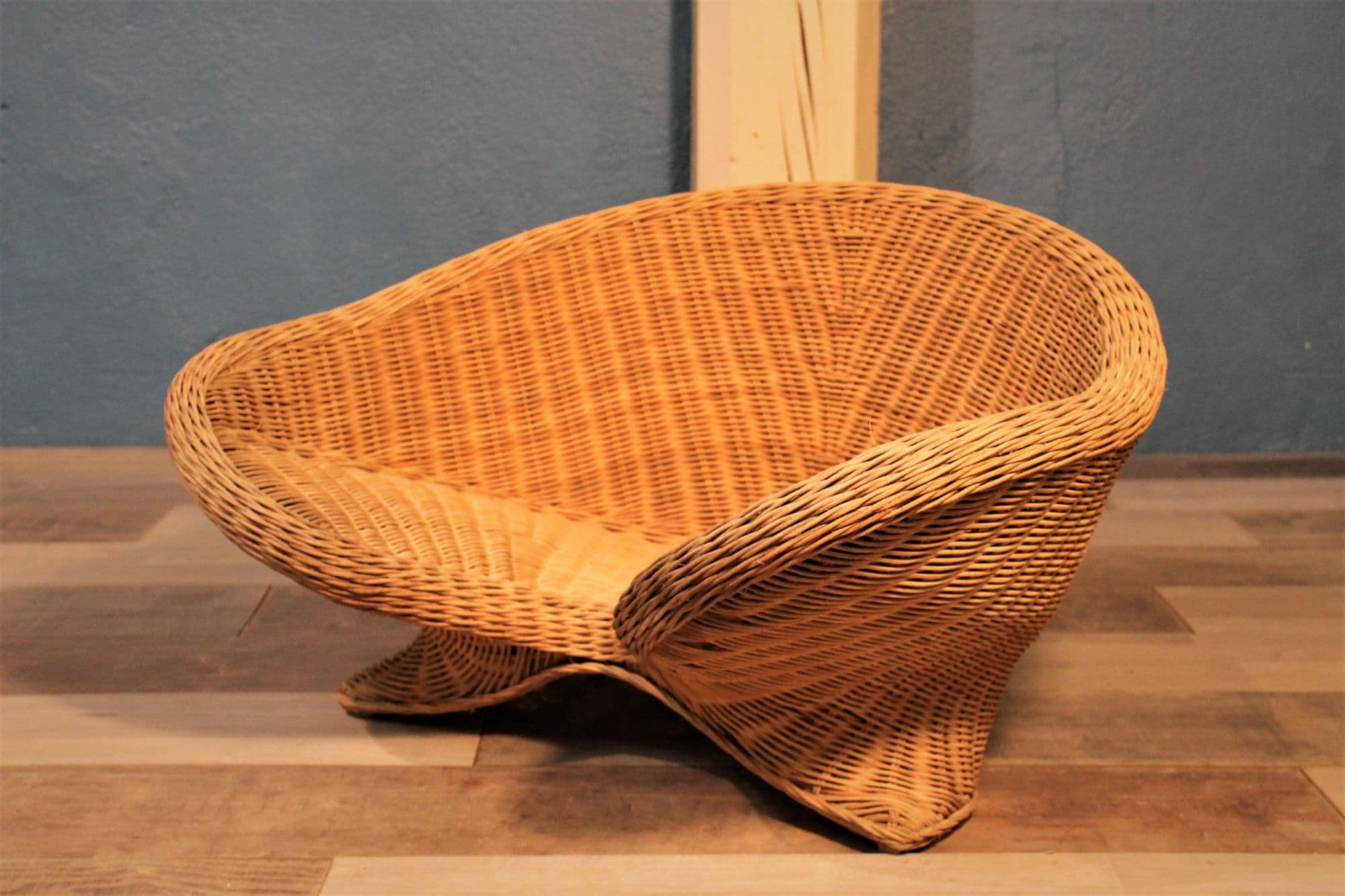 Lot 2 Fauteuils Lotus Rotin Osier