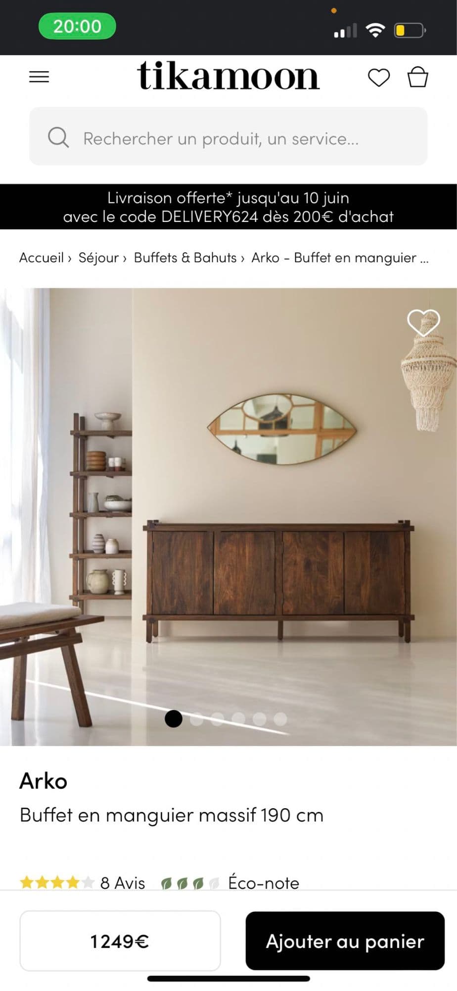 Buffet En Manguier Massif 190 Cm De Chez Tikamoon