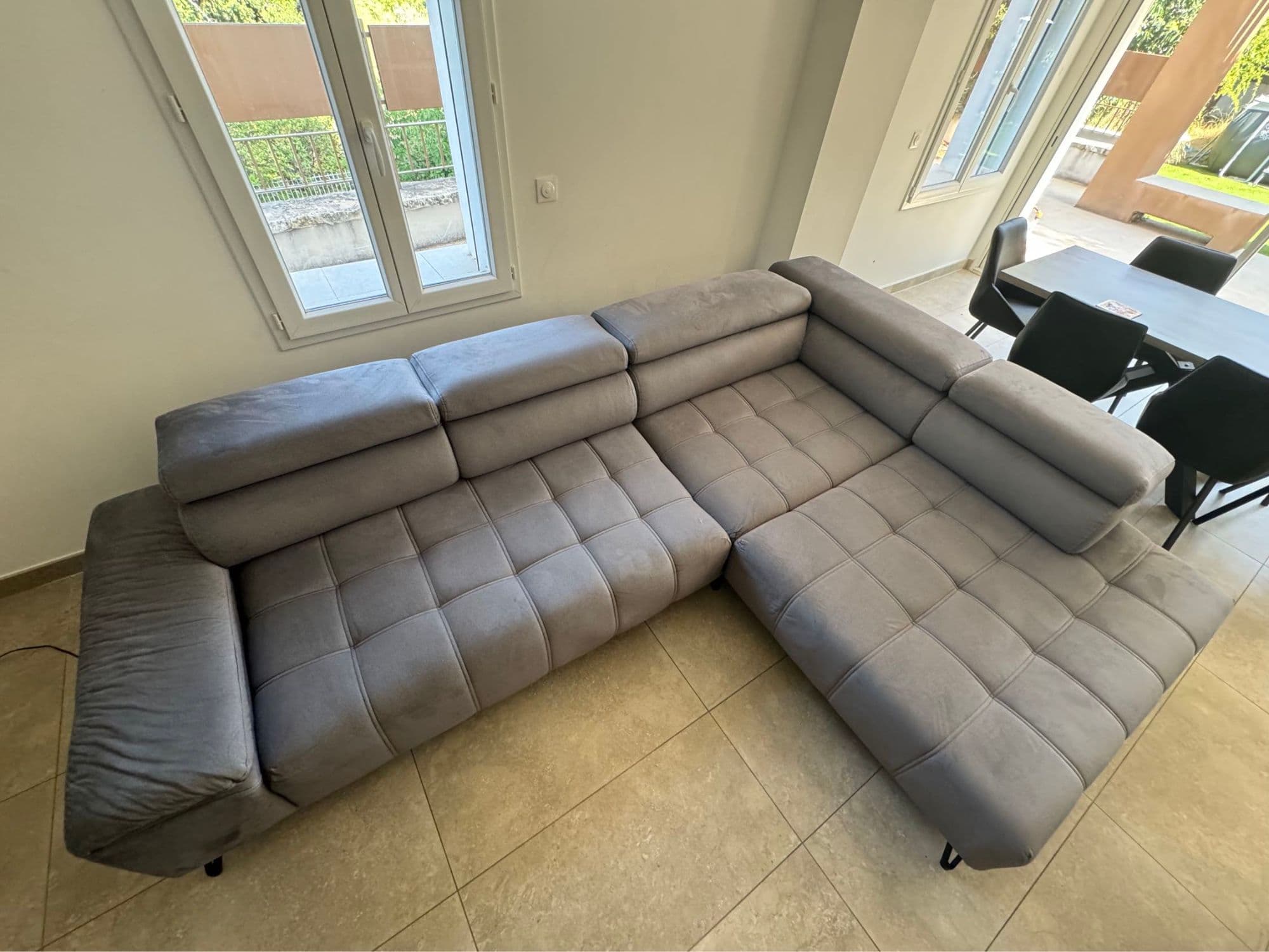 Canapé Amatiss Palladio Angle Droit Monolith Gris Clair