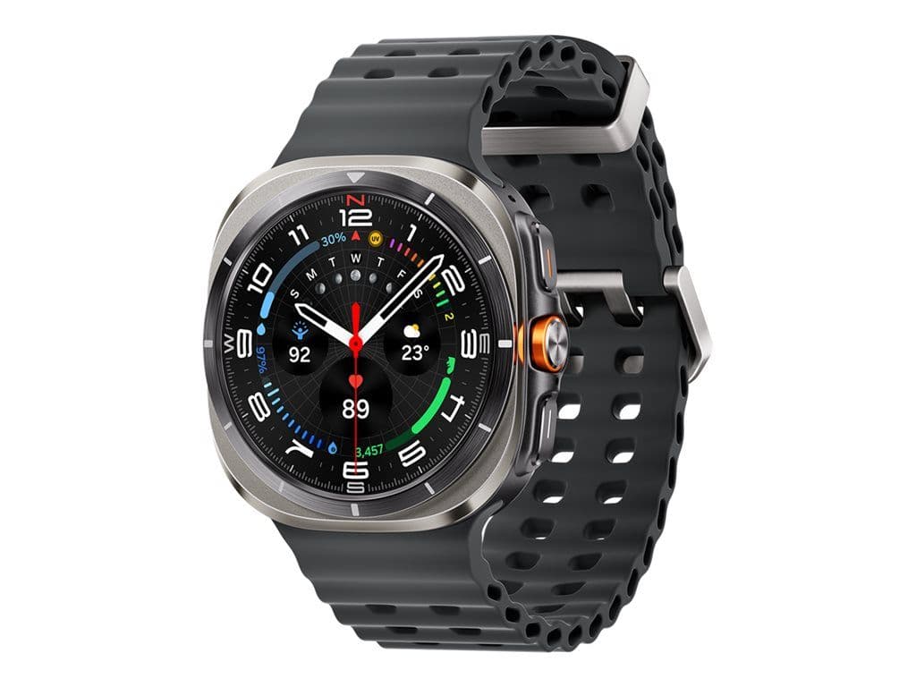 Montre Connectée Samsung Galaxy Watch Ultra - Boîtier 47 mm avec bracelet caoutchouc taille S/M/L - 4G - Argent Titane