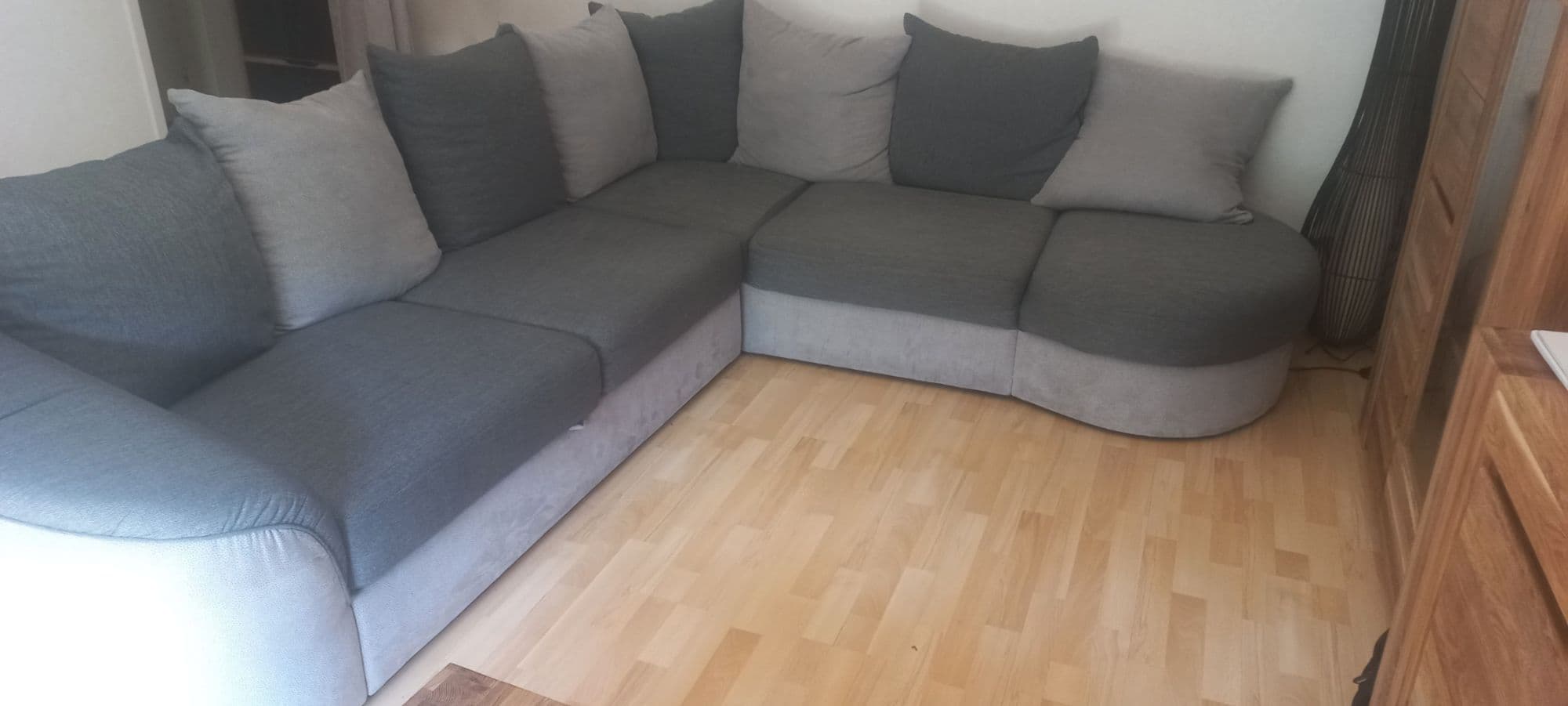 Canape D Angle En Tissu Gris