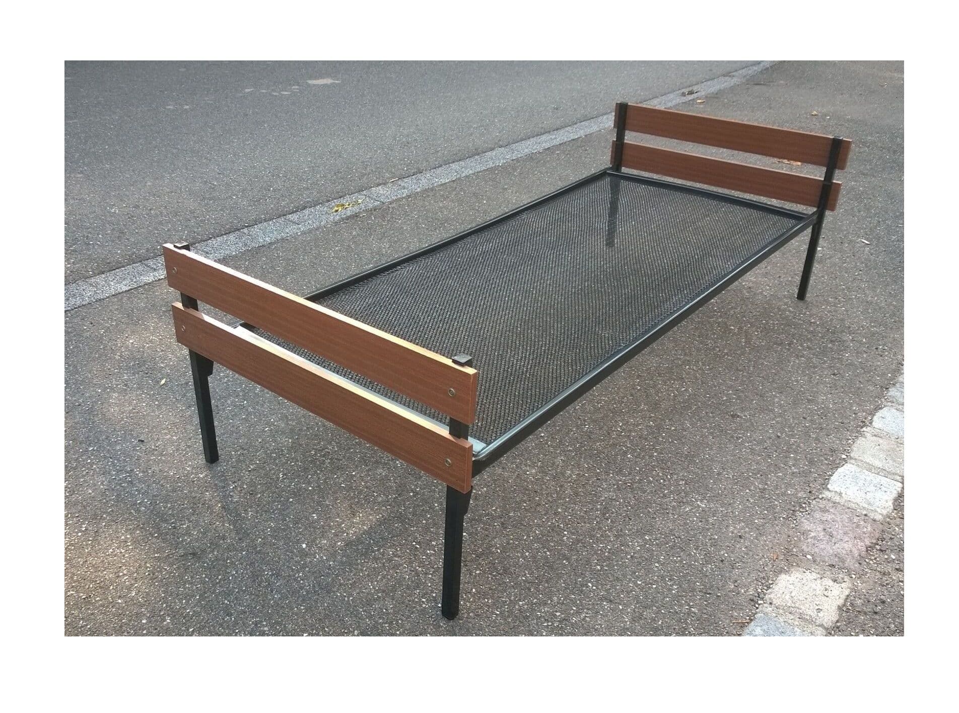 LIT SUPERPOSABLE Dico Hollande 1 Personne mixte BANQUETTE bois SOMMIER MAILLE ACIER TRES PRATIQUE 90X190 assemblage ultra simple sans vis démontable à plat