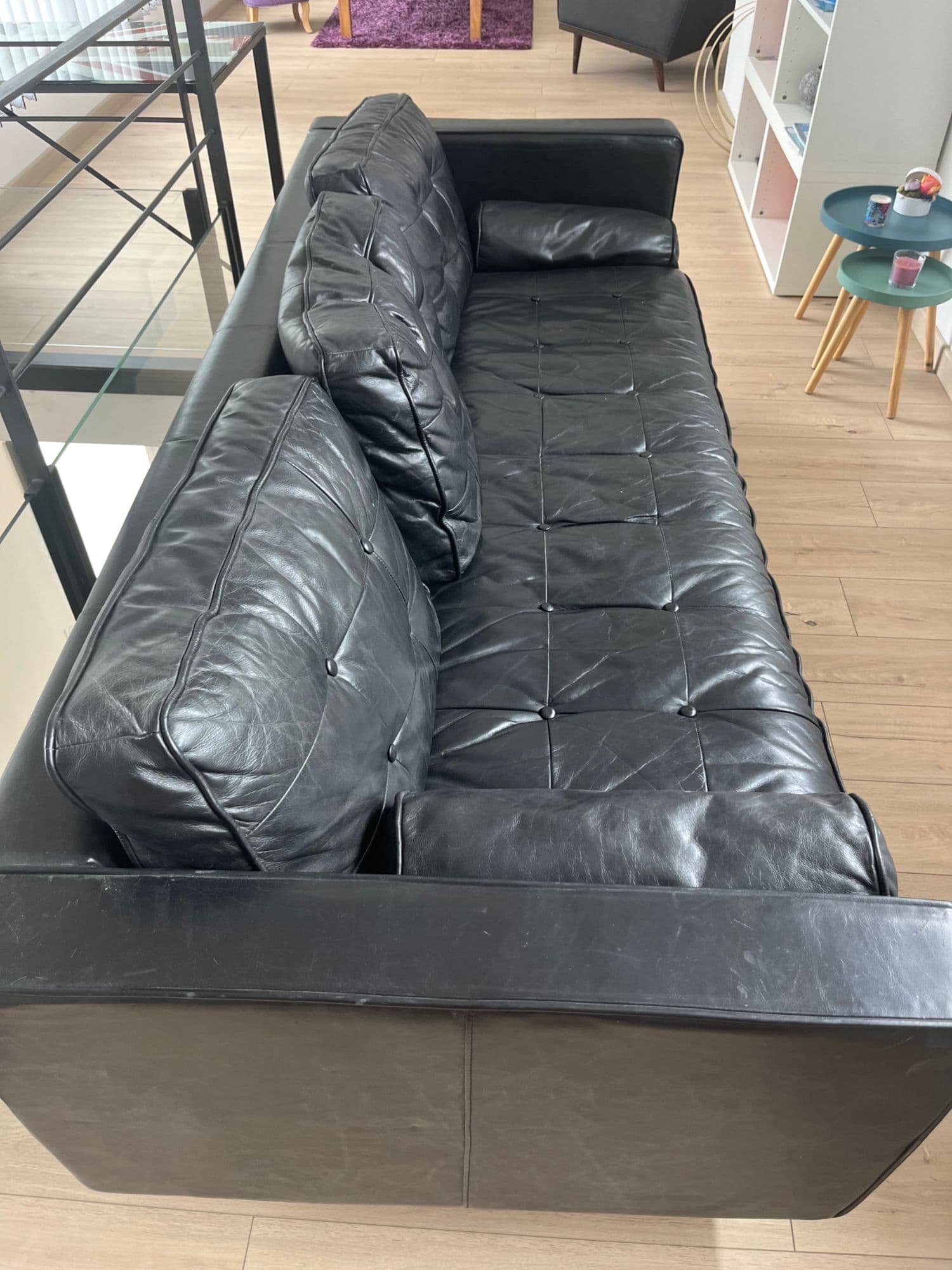 Vend Canapé Cuir 3 Places