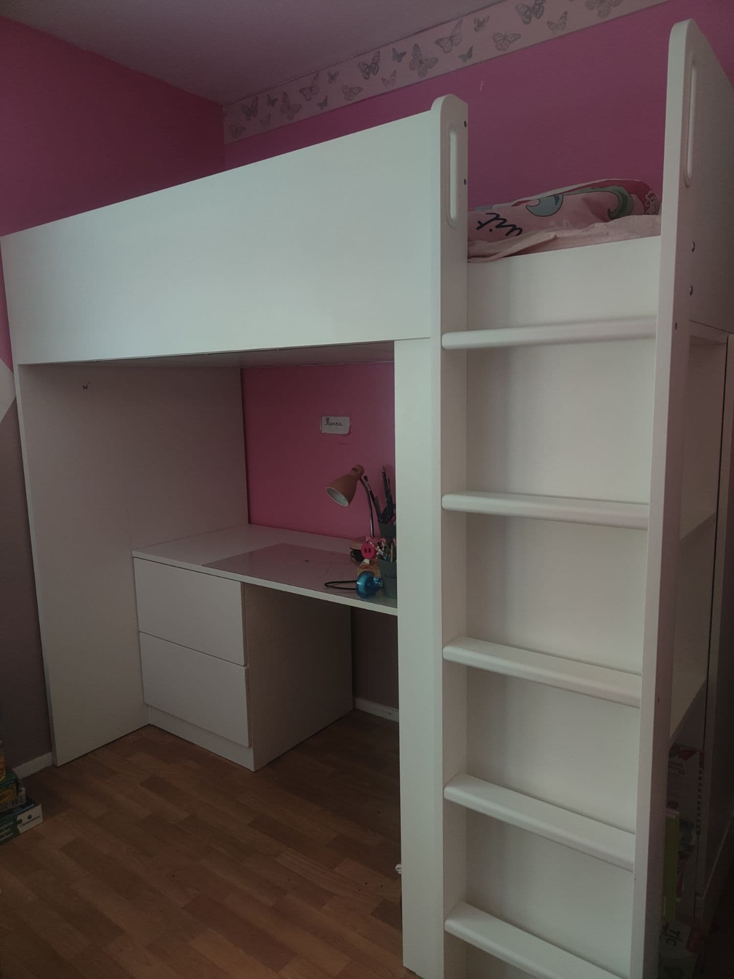 Lit mezzanine enfants Ikea couleur blanche