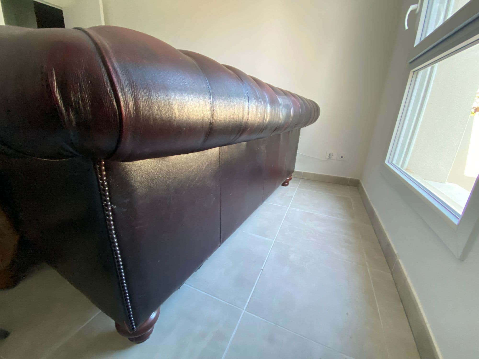 Canapé Chesterfield Cuir Rouge