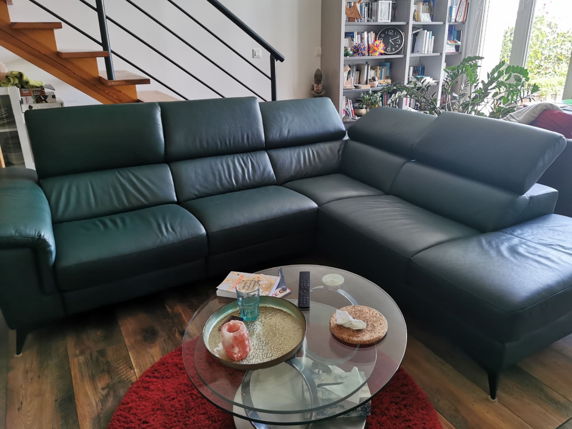 Canapé D'angle Cuir Poltron & Sofa Avec Relax Électrique