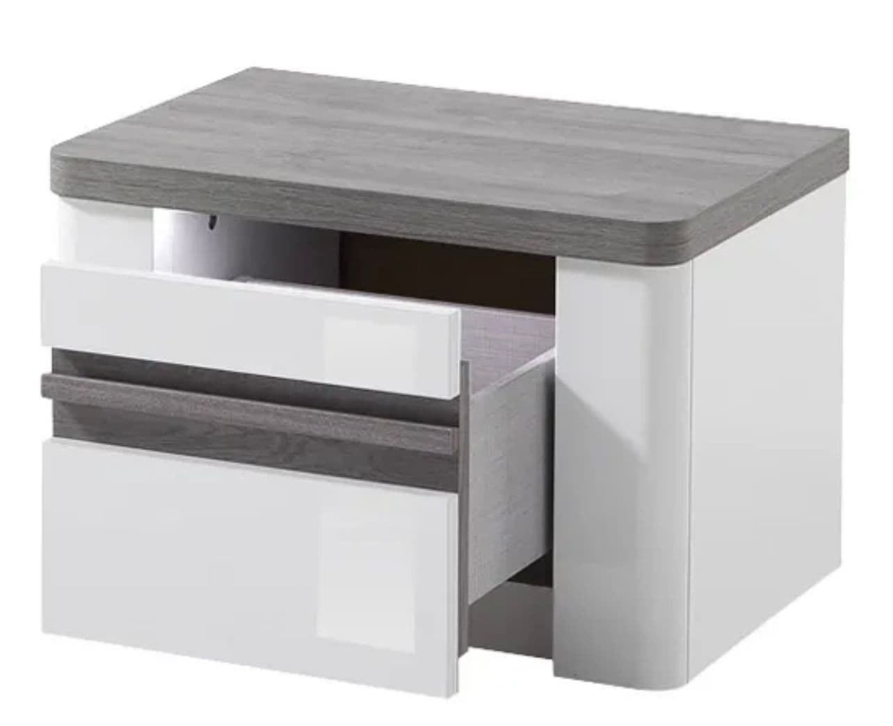 Table de chevet LED ¿ L. 55,4 x H. 37 x P. 39,5 cm