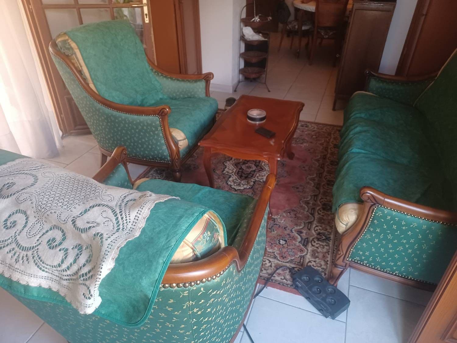 Salon Style Voltaire (1 Canapé + 2 Fauteuils Cabriolets)