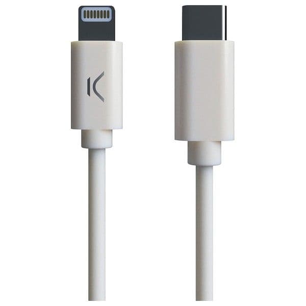 Câble Chargeur Usb-C Vers Lightning Compatible Iphone, Ipad Et Ipod (1 M) Blanc