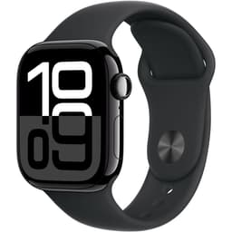Apple Watch Series 10 GPS + Cellular - Boîtier Aluminium 46 mm Finition Noir de jais - Taille M/L
