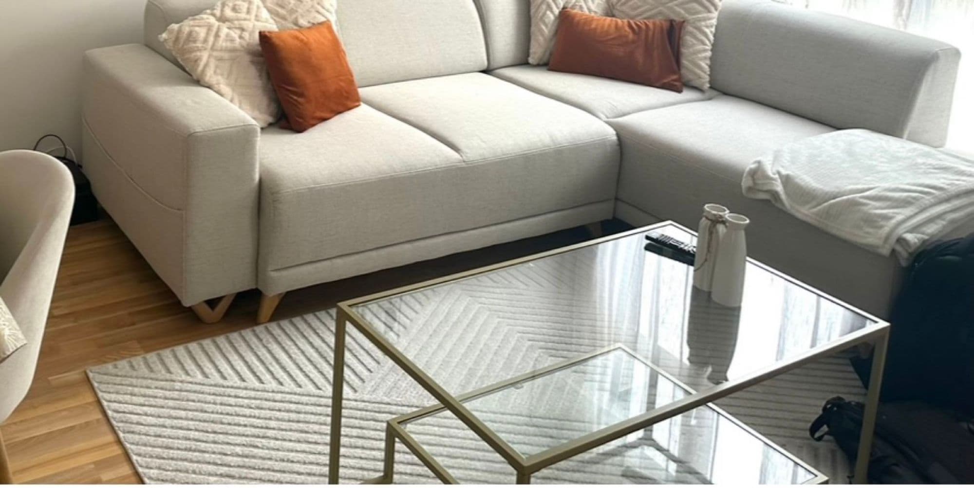 Table Basse À 2 Niveaux En Verre Trompé