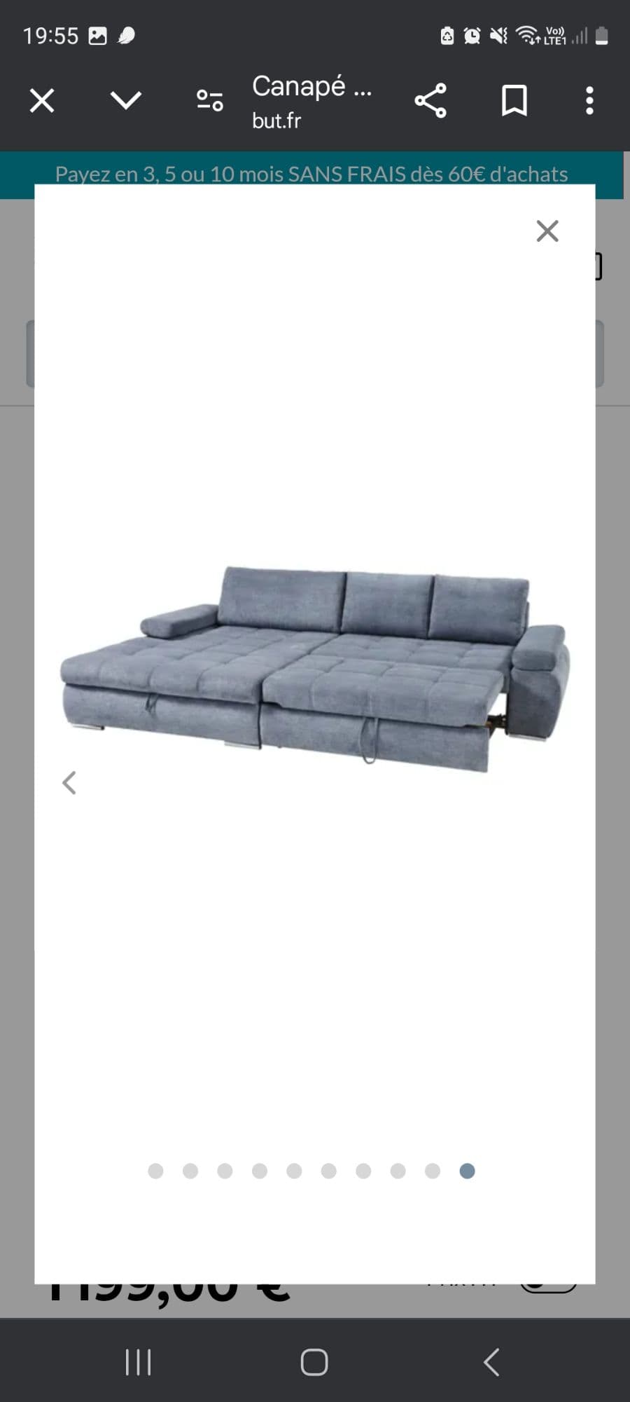 Canape Quasi Méridienne Double Place