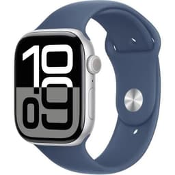 Apple Watch Series 10 GPS + Cellular - Boîtier Aluminium 46 mm Finition Argent - Taille S/M