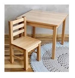 BUREAU PETIT ENFANT CHAISE TABLE EN BOIS MASSIF structure en pin POUR ECOLIER 3 ANS à 7 ANS MOBILIER petits meubles parfaits pour créer un coin confortable dédié aux loisirs créatifs fabriqués