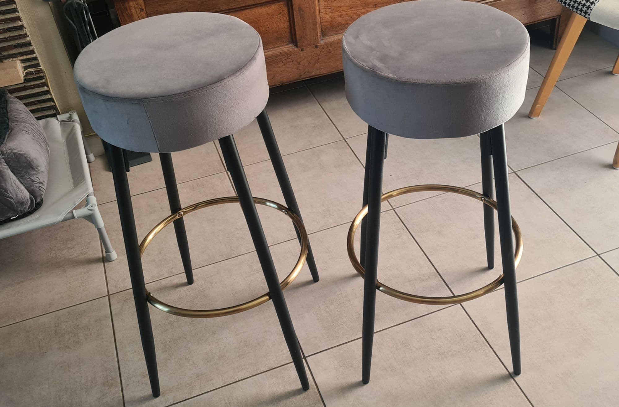 Lot De 2 Tabourets De Bar