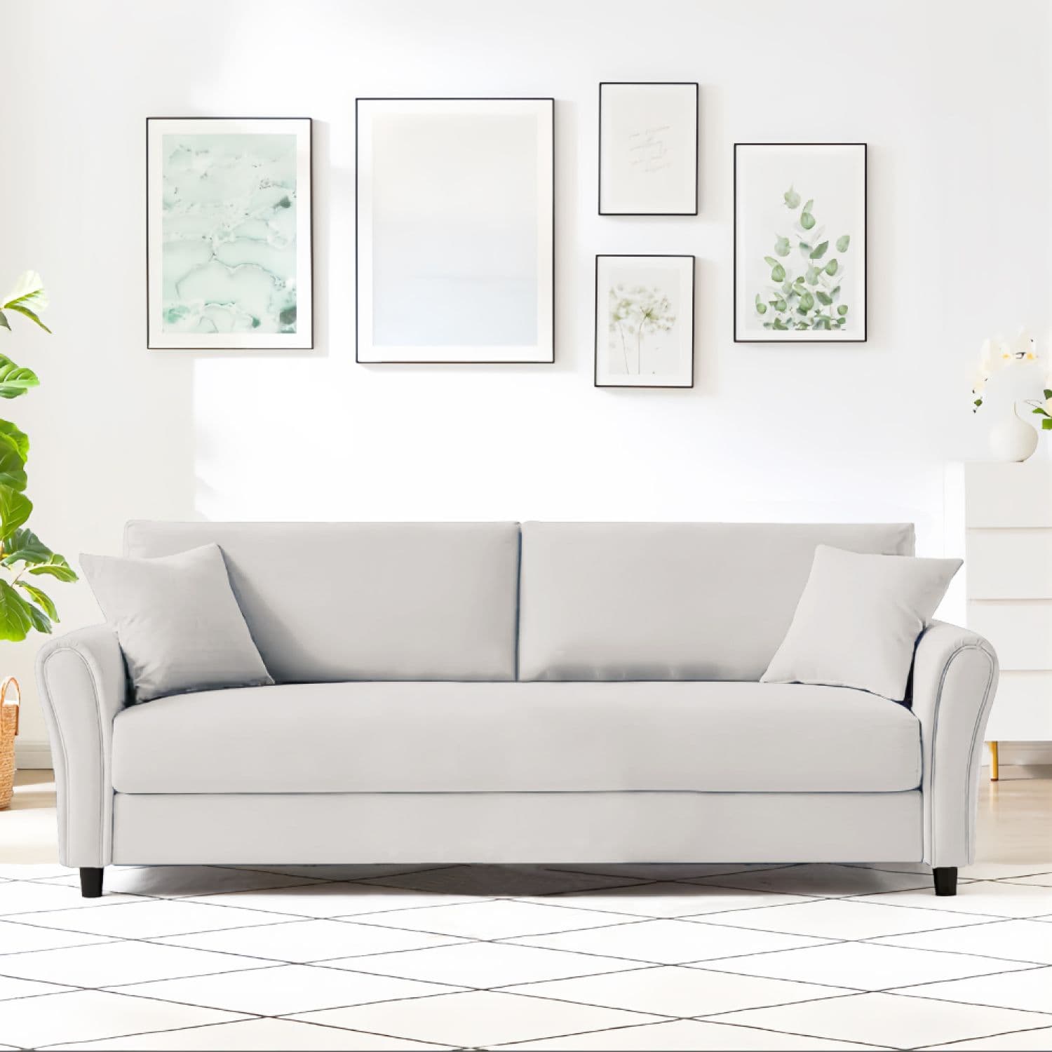 Lucerne - Canapé Droit Design En Tissu 4 Places