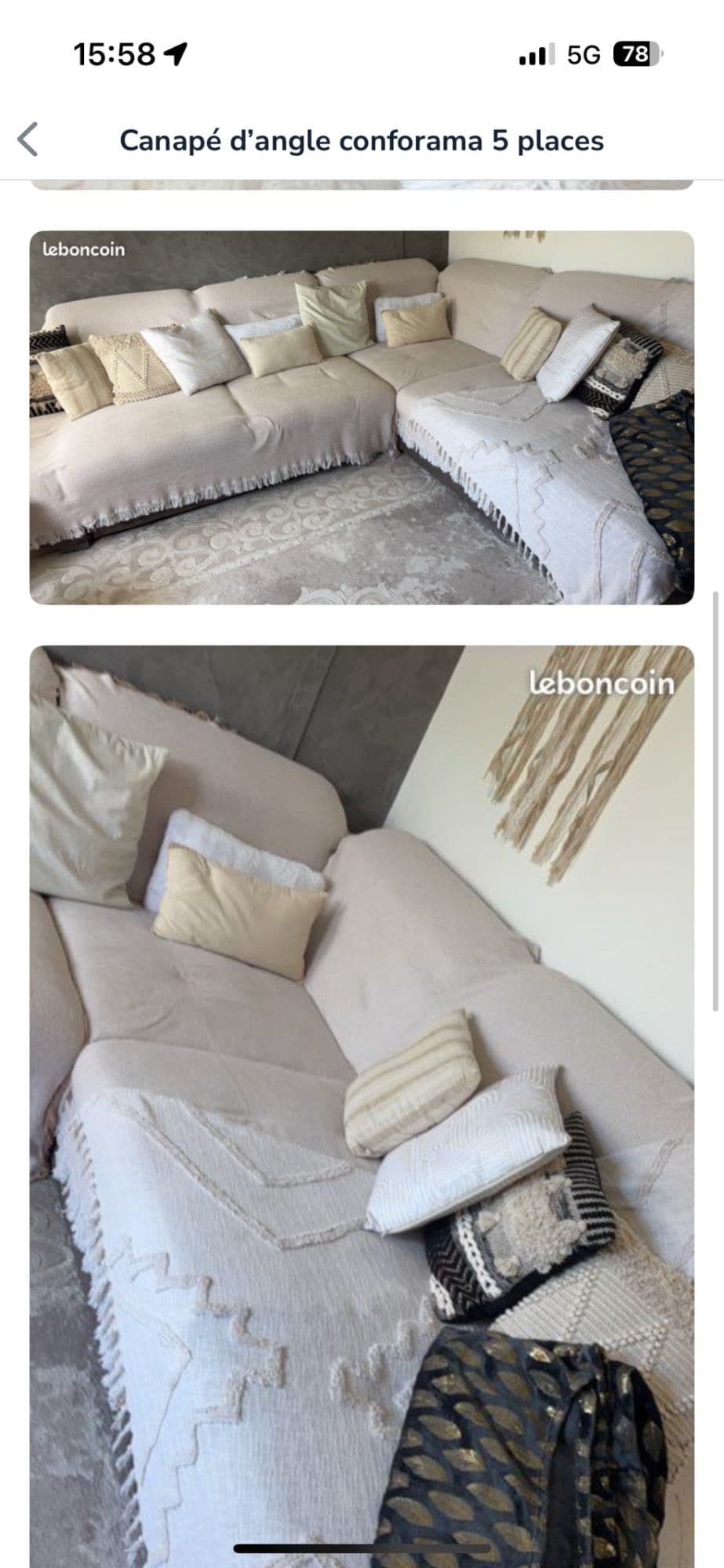 Canapé d'angle eternity 5 place gris anthracite