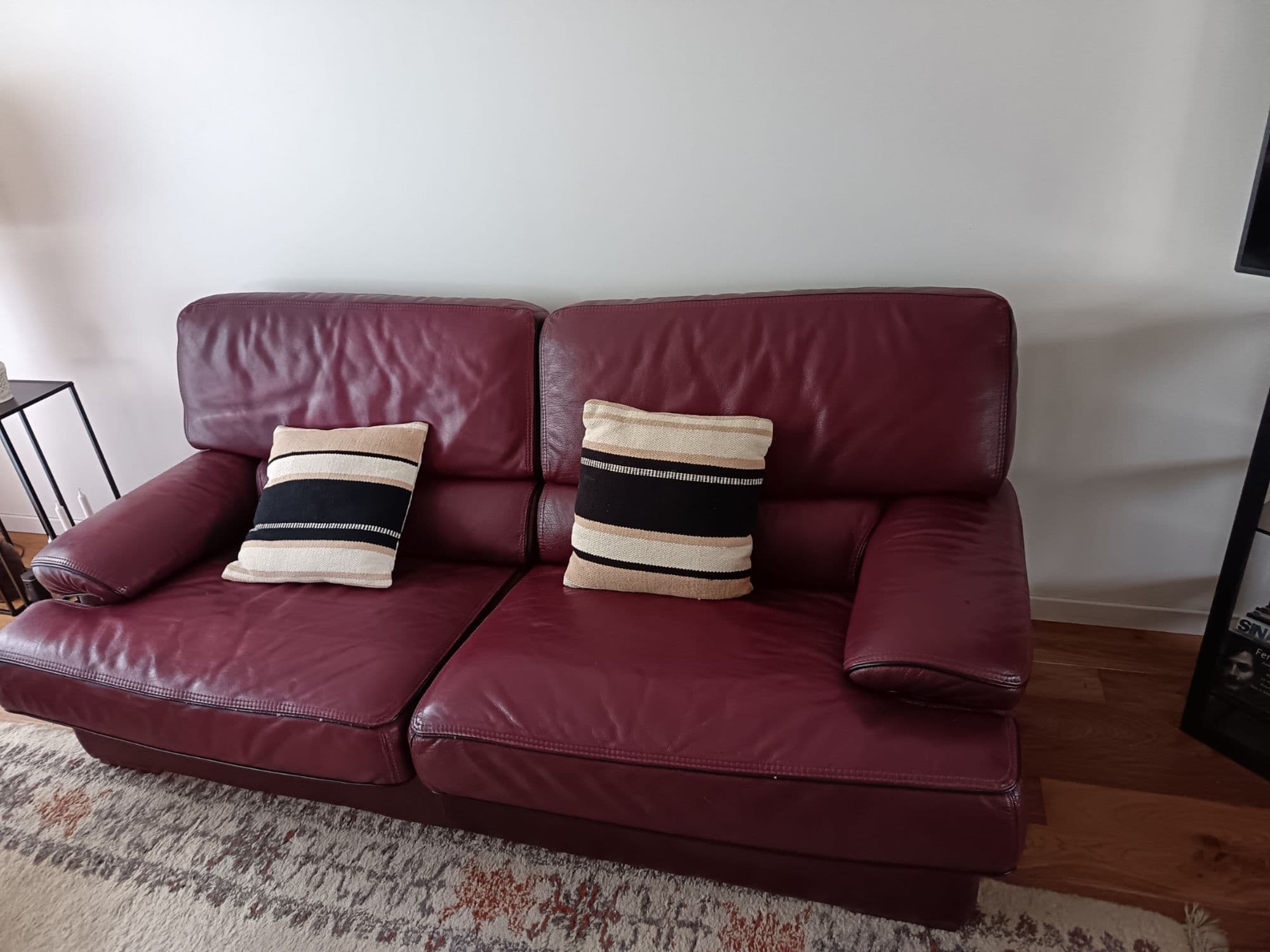 Salon Composé D'un Canapé Et D'un Fauteuil Cuir Center