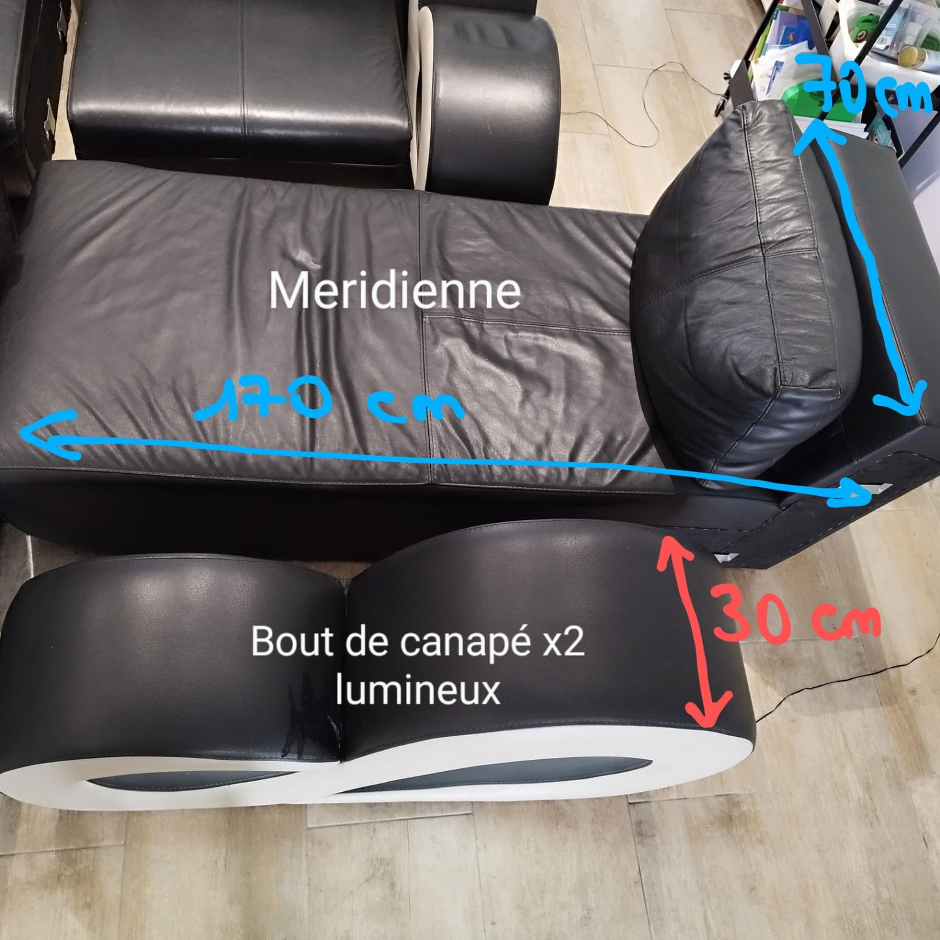 Canapé cuir modulable Mobilier Moss