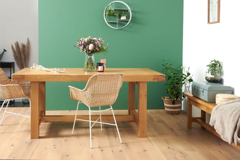 Table de ferme bois chêne massif L220 chêne clair