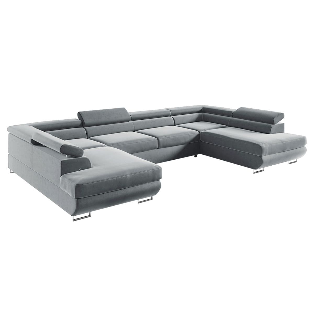 Canapé En U 5 Places Convertible Gris