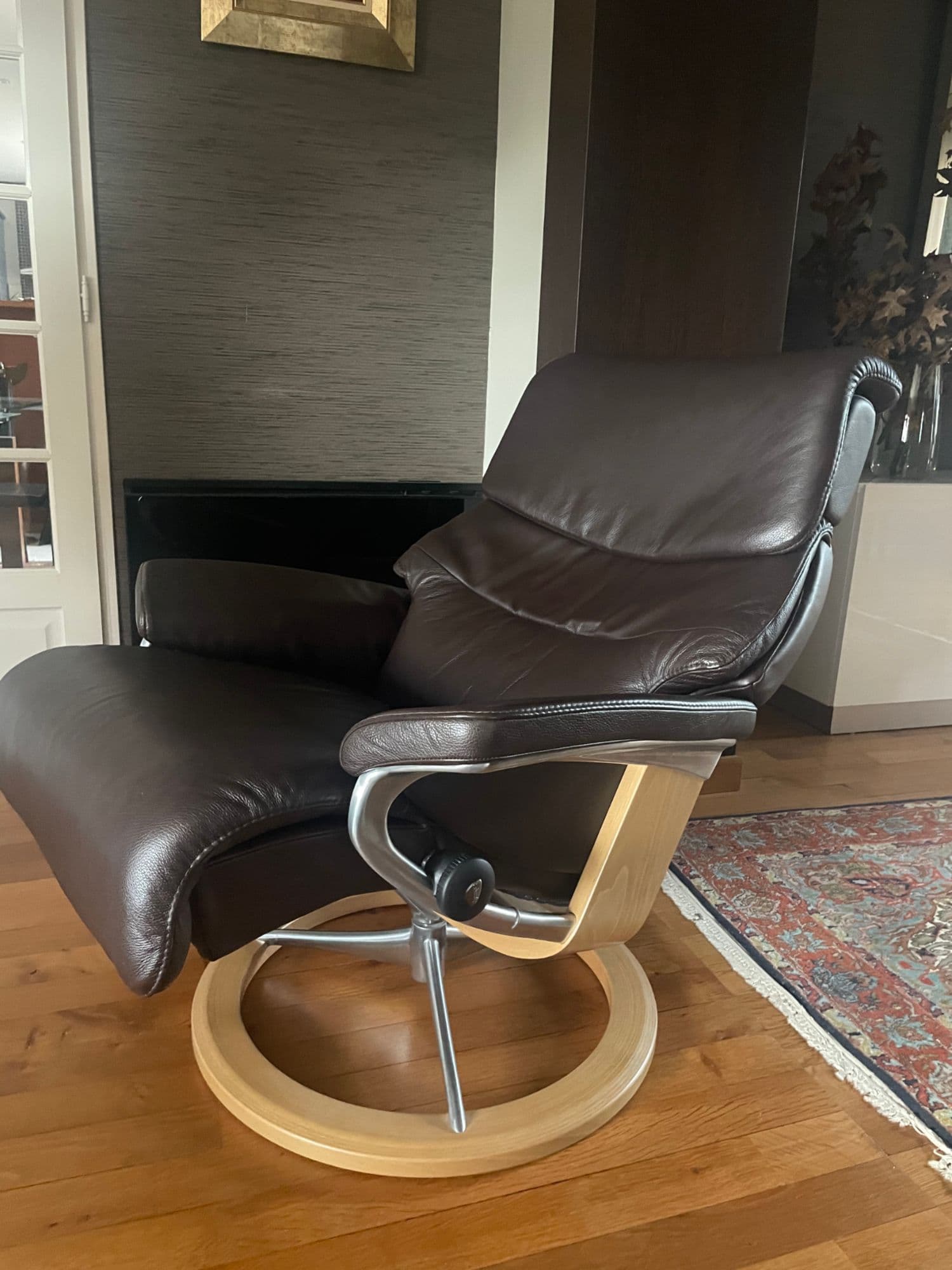 Fauteuil Stressless Cuir Et Pouf