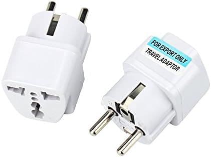 Adaptateur Universel Secteur US/UK/Chine vers Europe (EU) / France (FR) Prise électrique avec Terre Normes CE RoHS 16A Blanc
