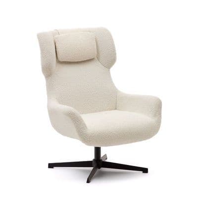 Kave Home - Fauteuil Tissu Zalina - Blanc