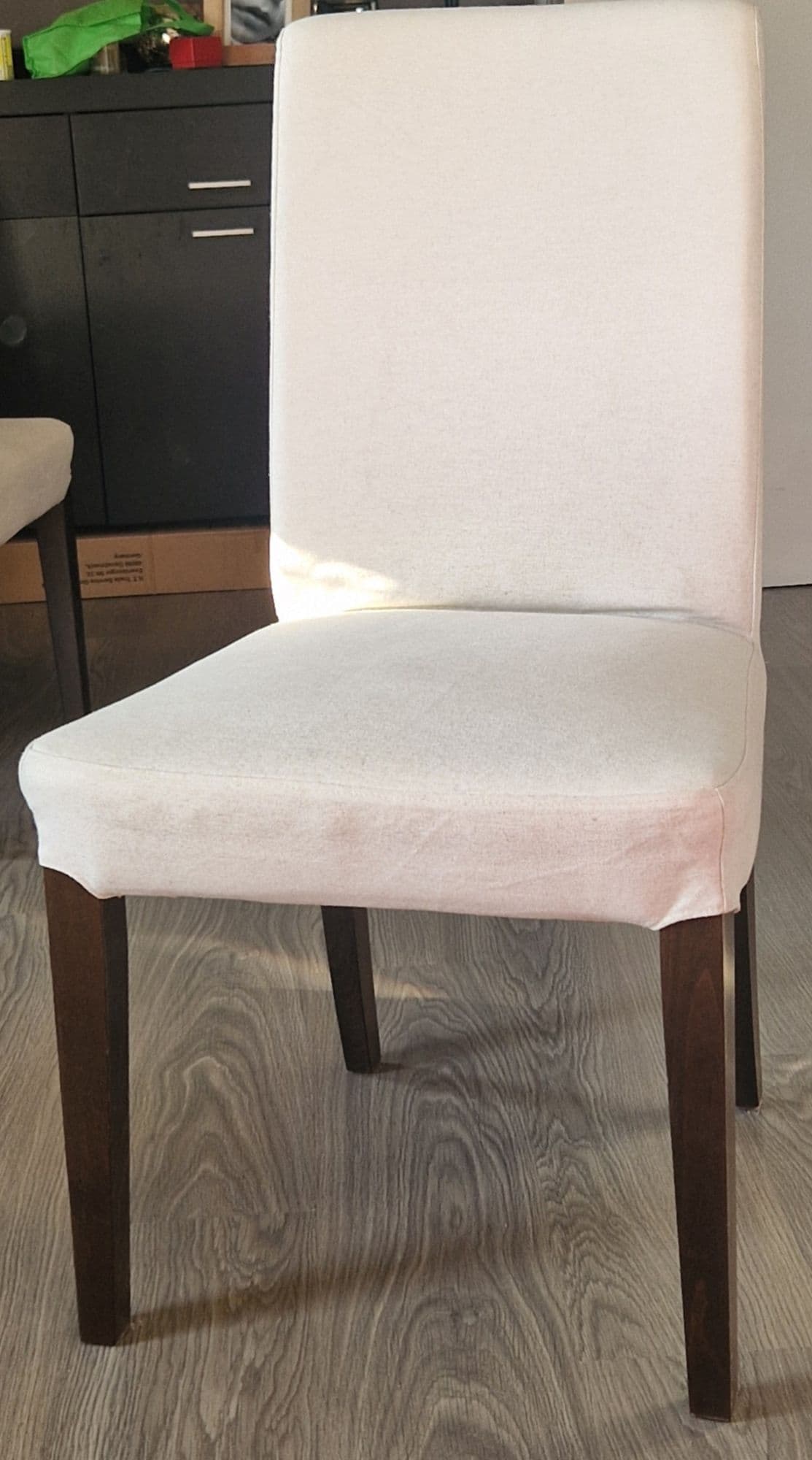 4 chaises Ikea beige pieds marrons