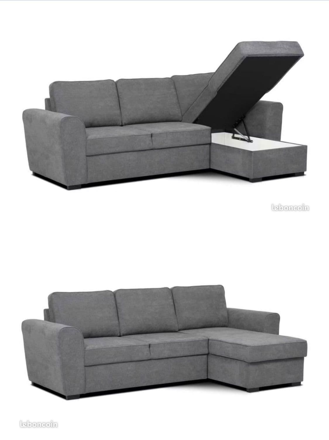 Canapé d'angle faro avec coffre réversible conforama