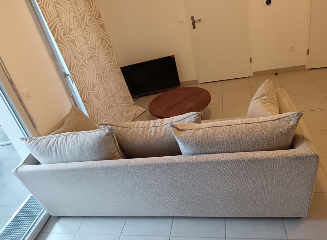 Canapé Droit Beige 4 Places