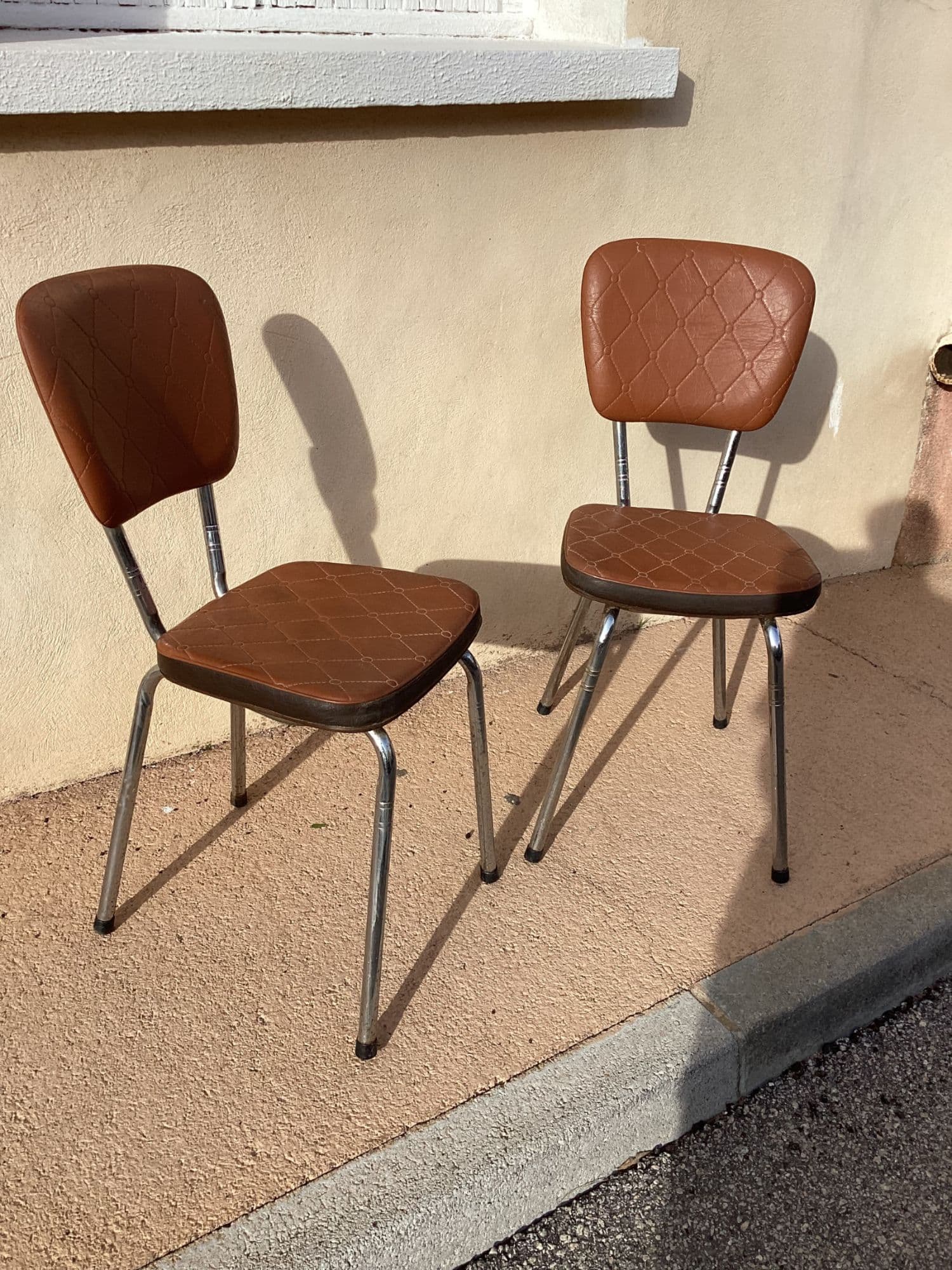 Chaises Vintage Chrome et Skaï