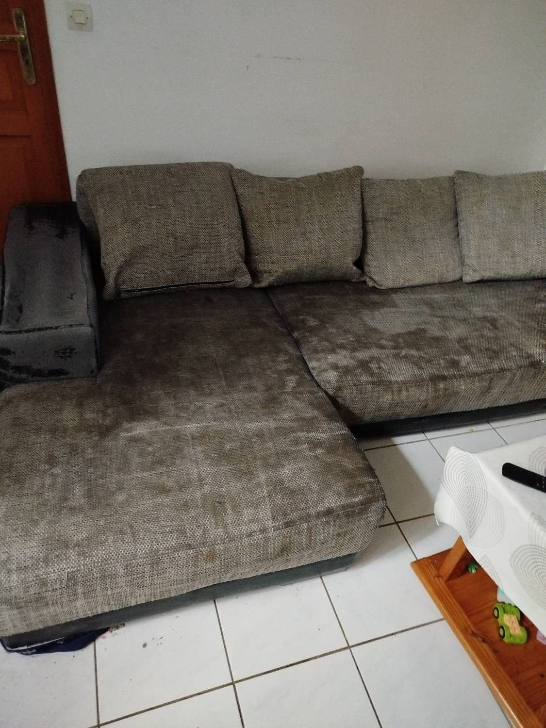 Canapé convertible gris encien