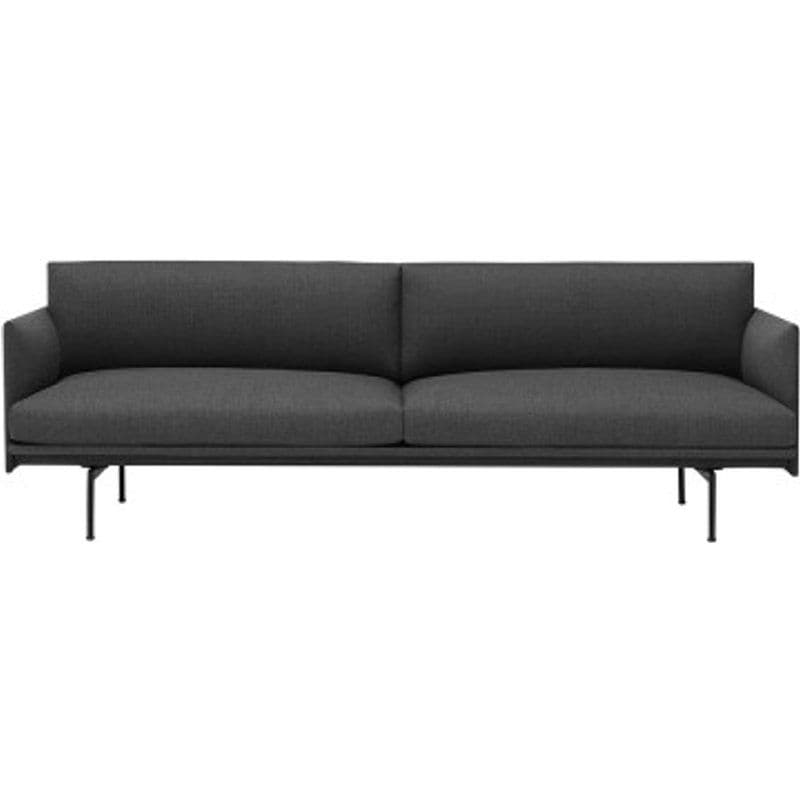 Canapé 3 Places Outline Tissu Remix 163 Gris Charbon - Muuto